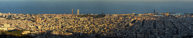 Barcelona - Blick vom Tibidabo Vergnügungspark 1200 mm